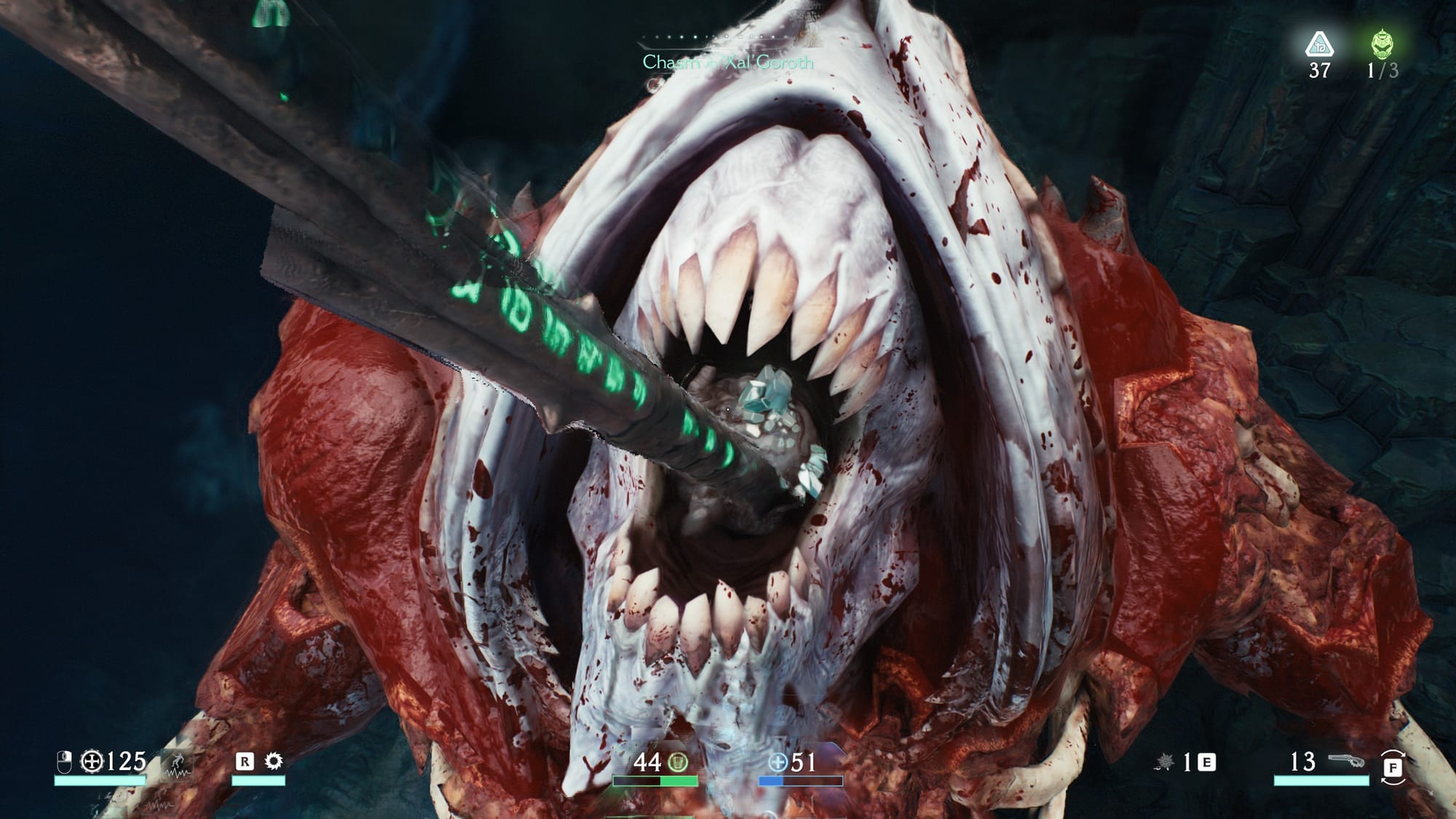 Ripping out a demon's heart through its mouth with a spear