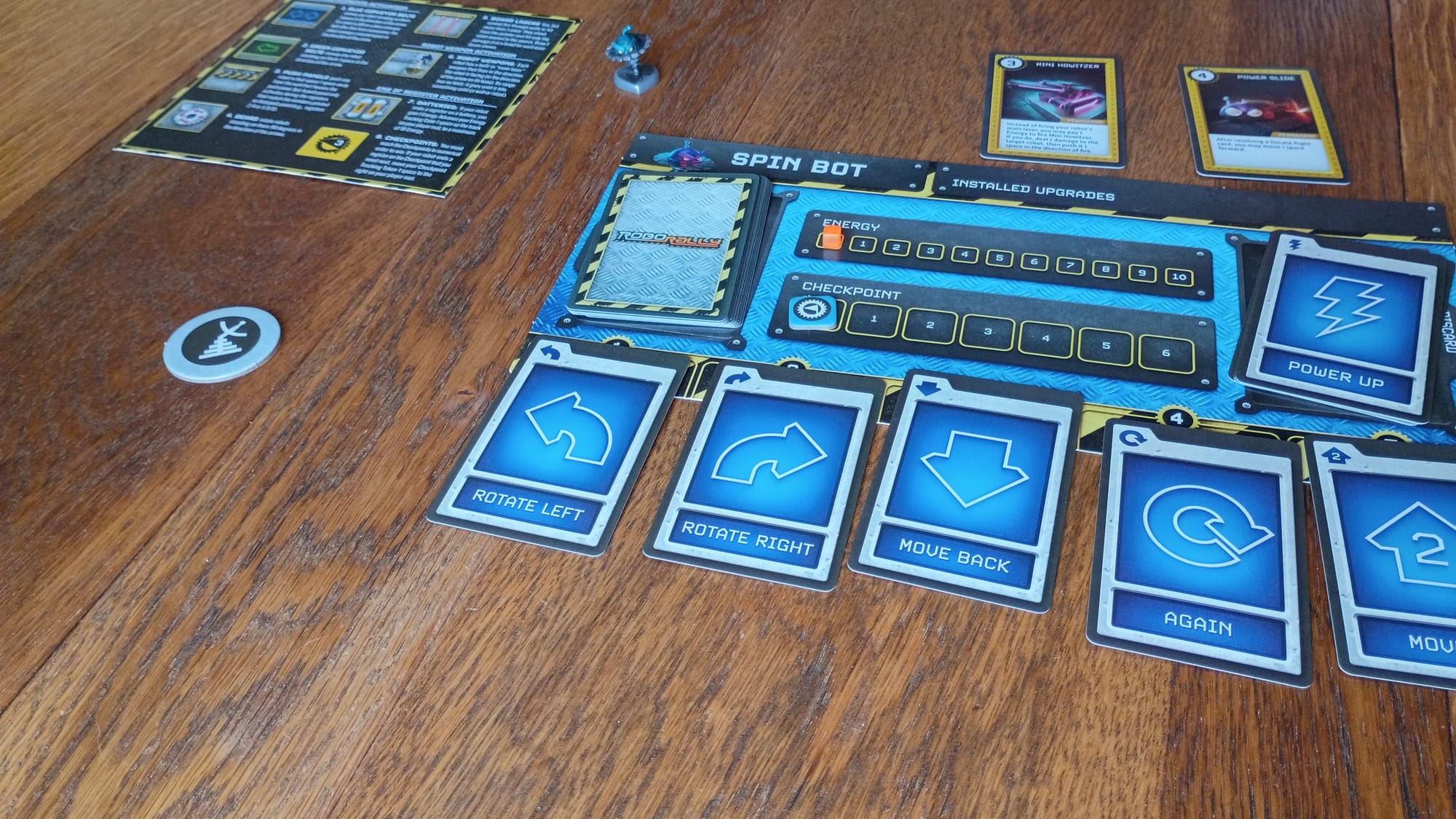 Player board, reference card and priority token