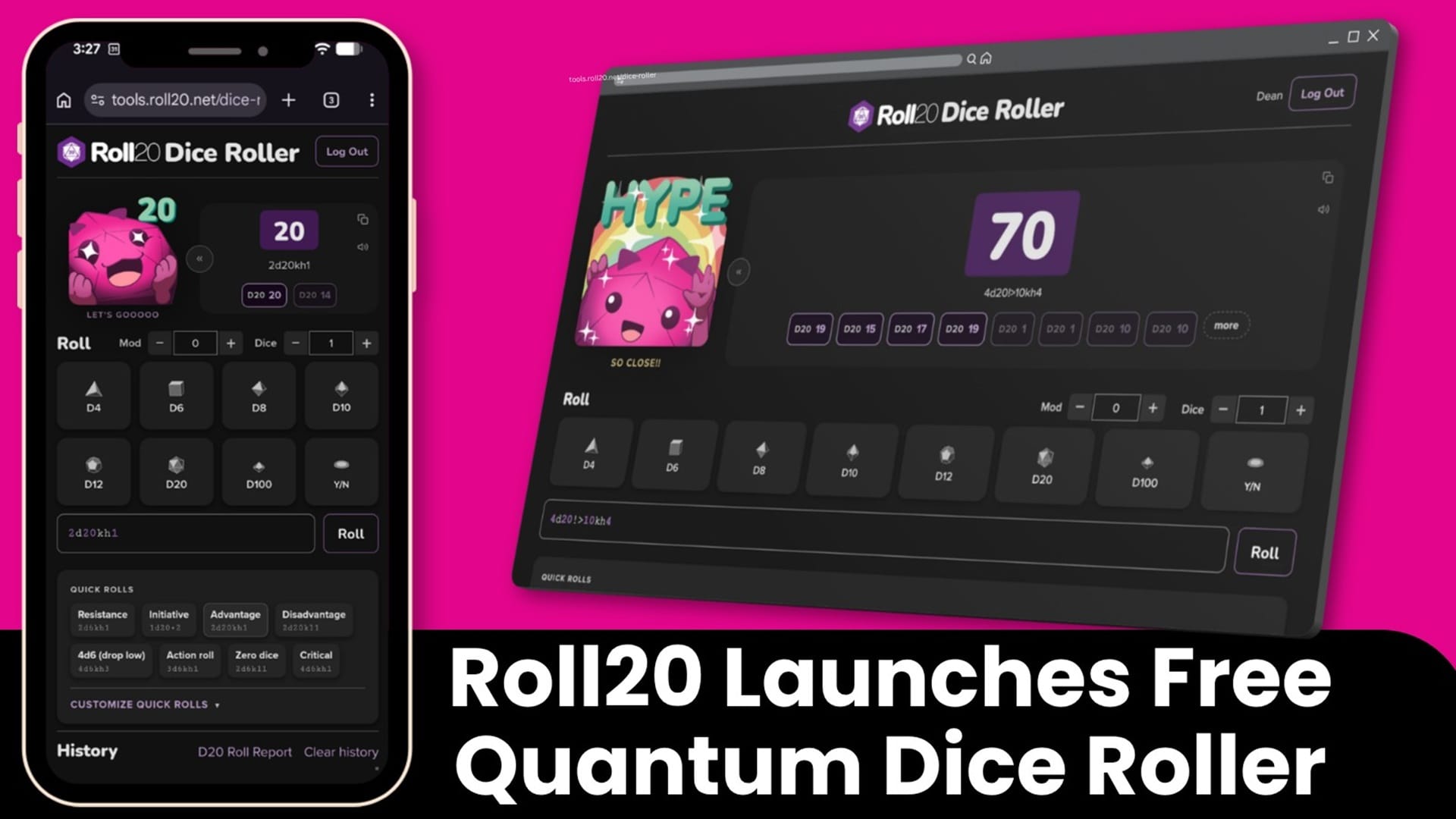 Roll20 launches free quantum dice roller