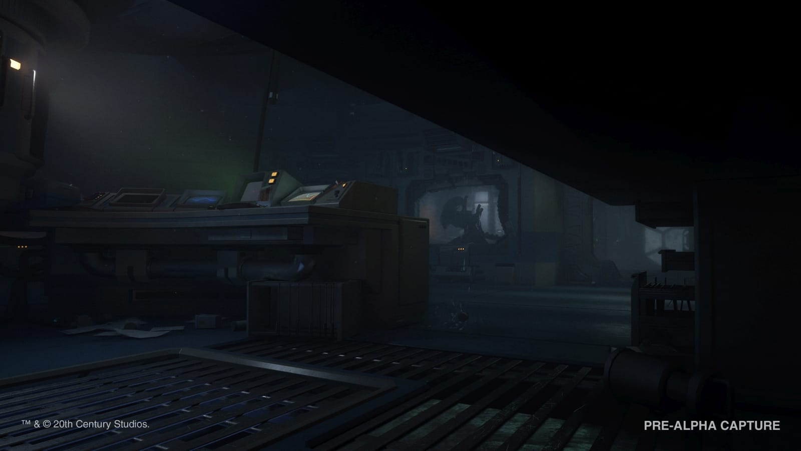 The Xenomorph stalks in the distance