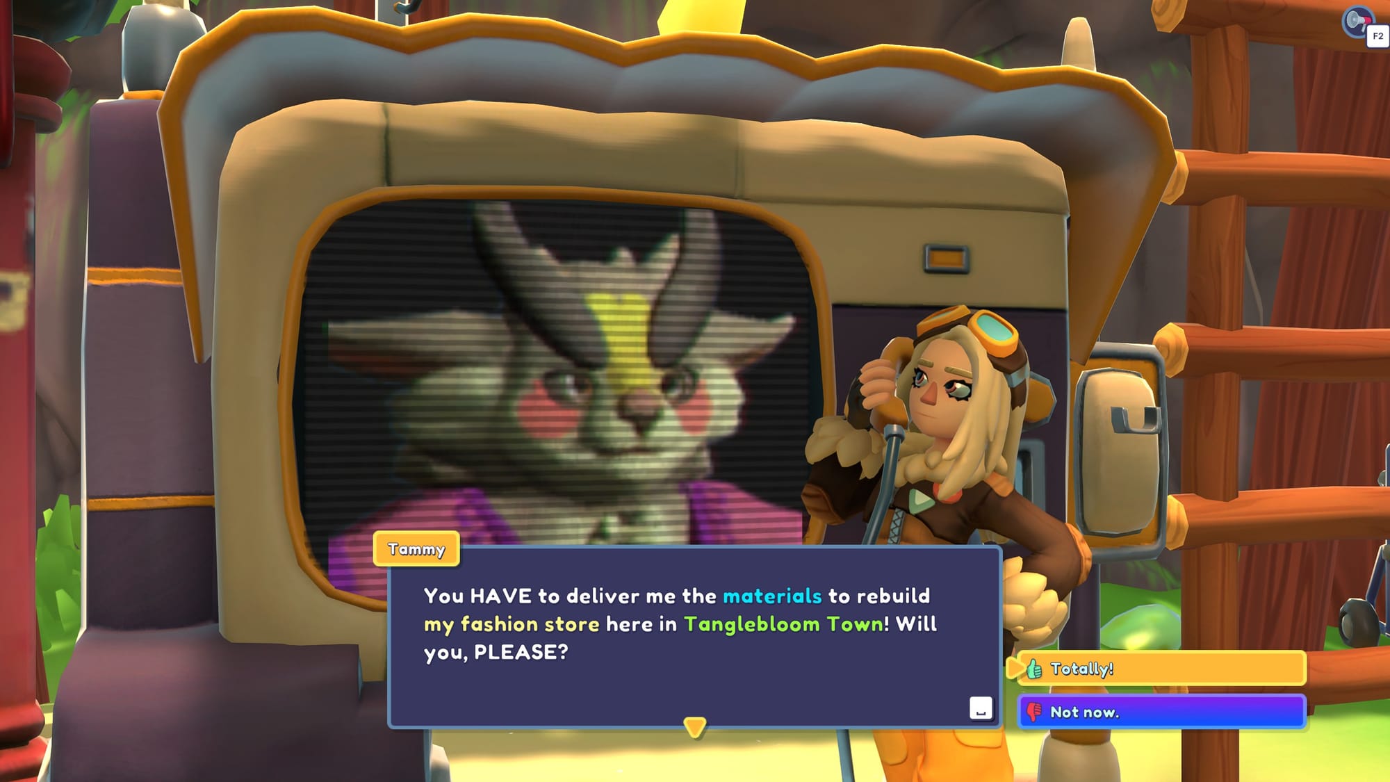 The player character answers a phone call from an NPC to accept a side quest.