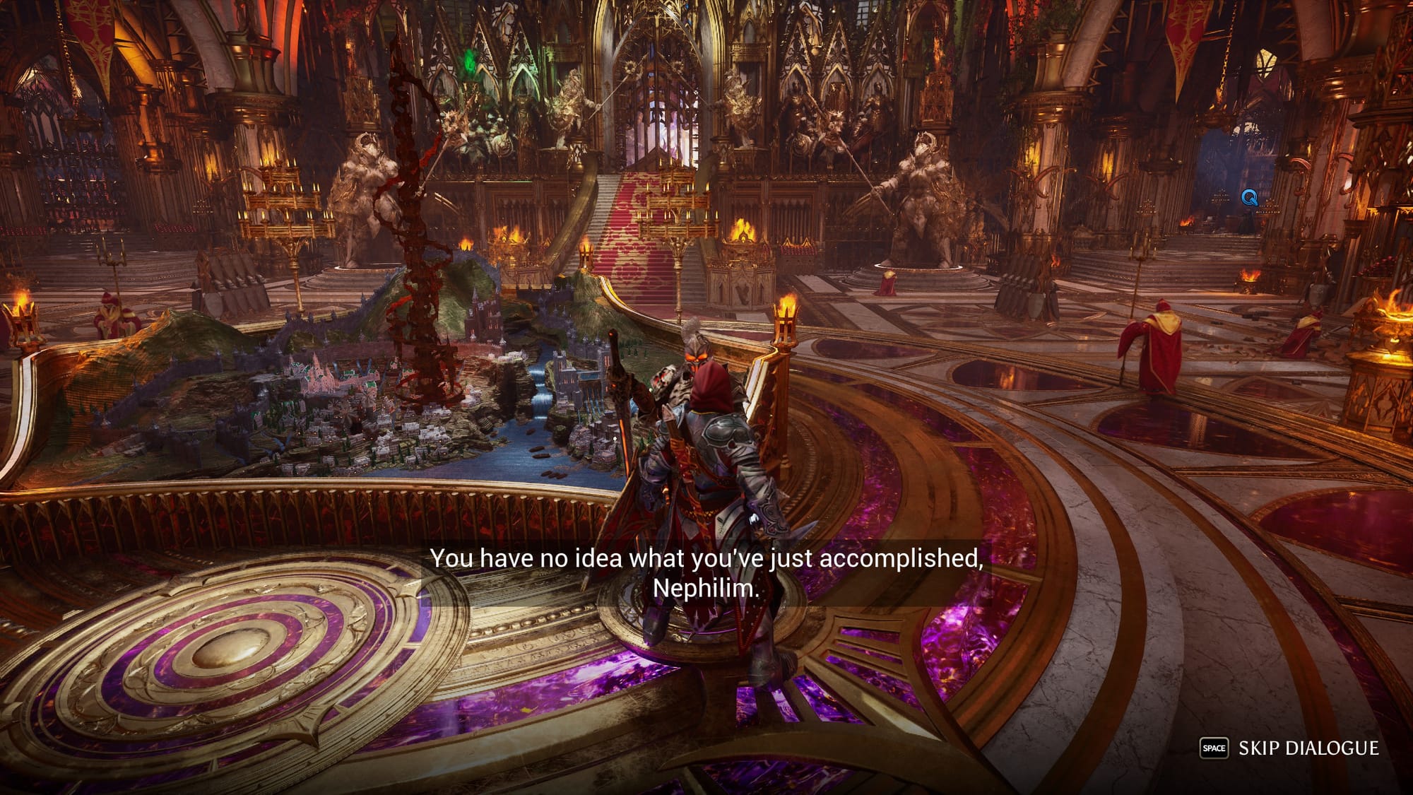 The church is your respite. Here you can pick missions, upgrade gear, and more.