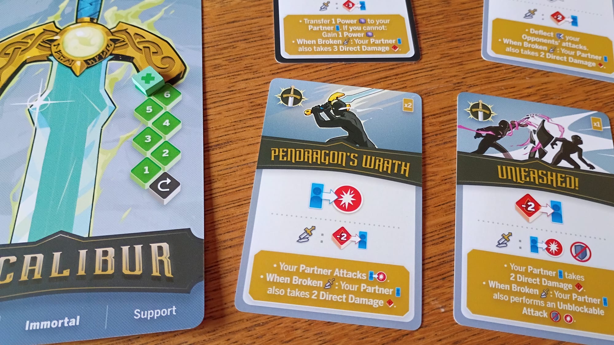 Excalibur's board and cards