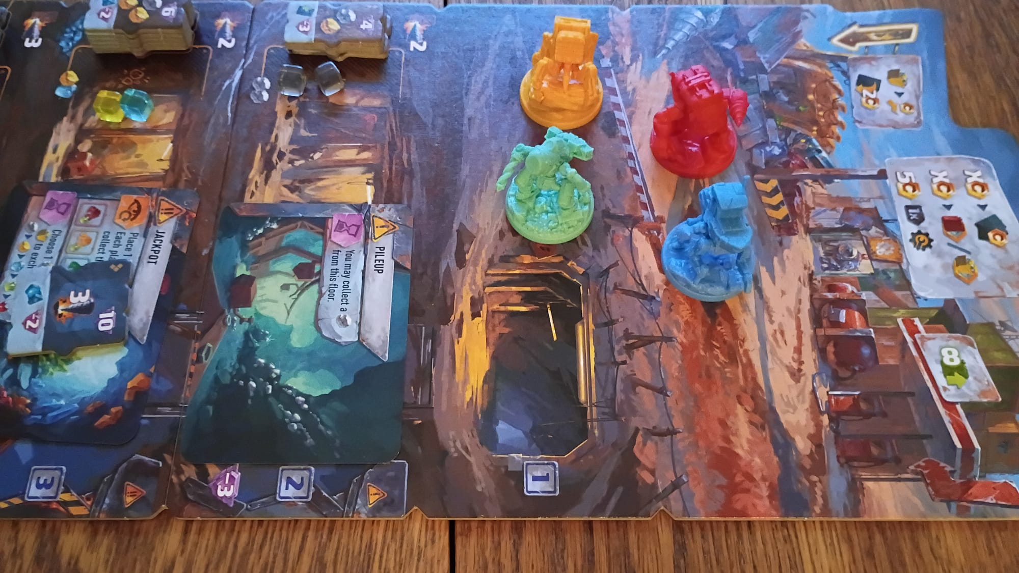 The mech minis, with the board setup