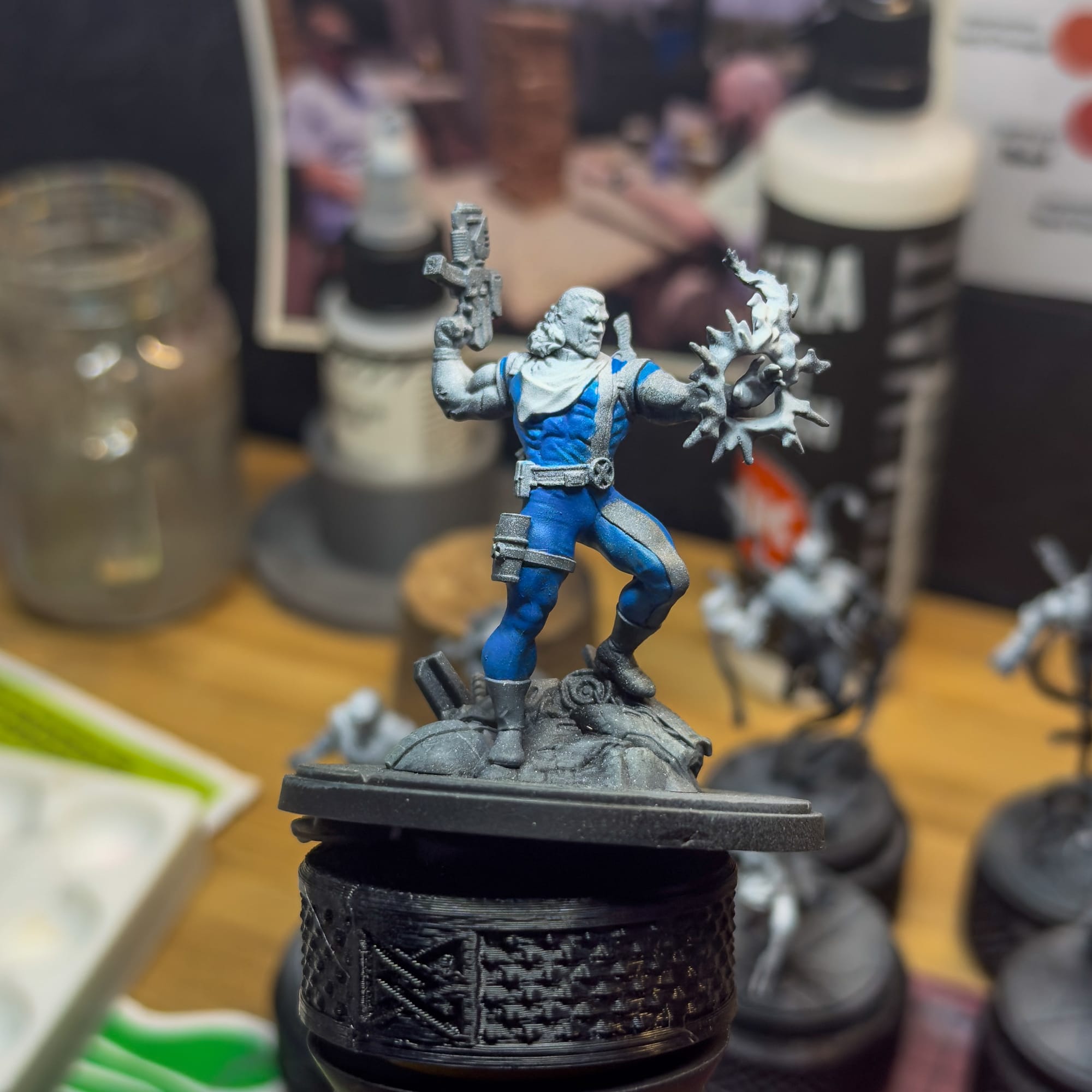 A photo of the Bishop model for Marvel Crisis Protocol