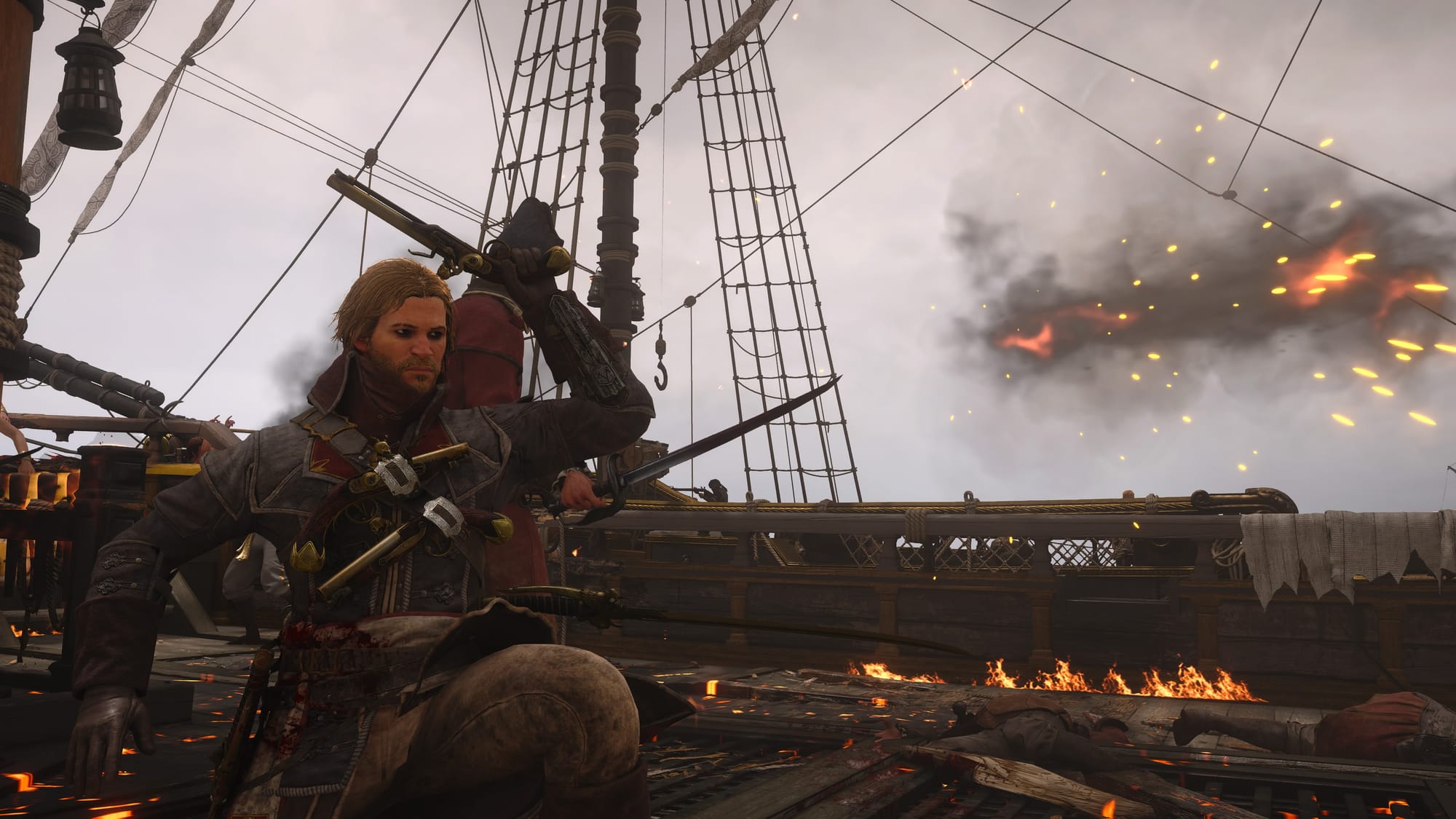 Edward firing his pistol