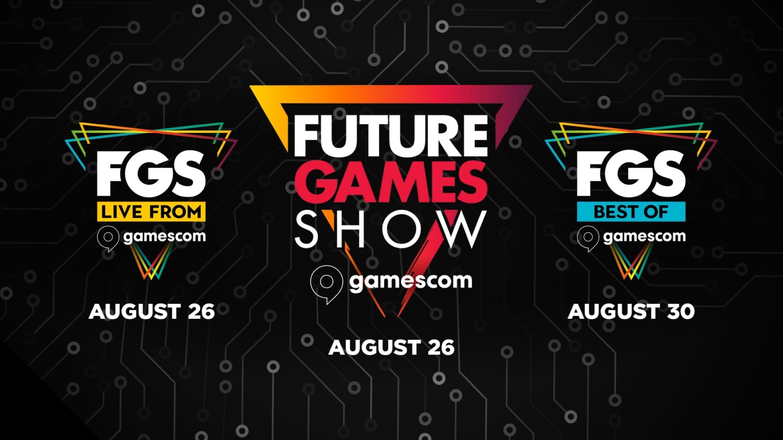Logos and dates for Future Games Show's various events