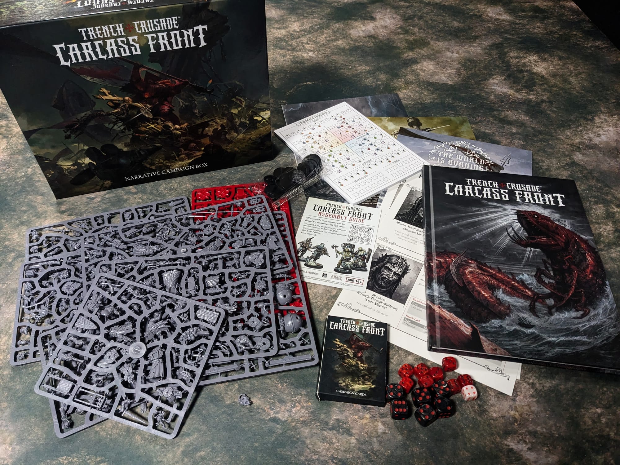 Trench Crusade Carcass Front Box Contents