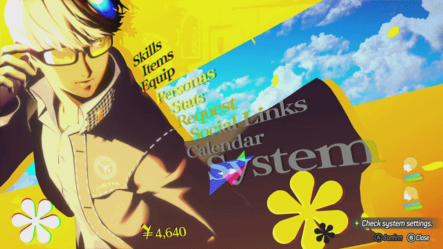 A gif showing the menus of Persona 4 Revival