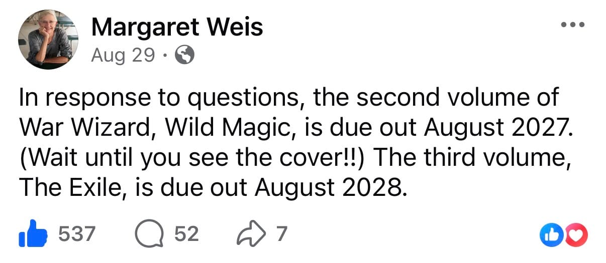 Wild Magic in 2027, then Exile in 2028