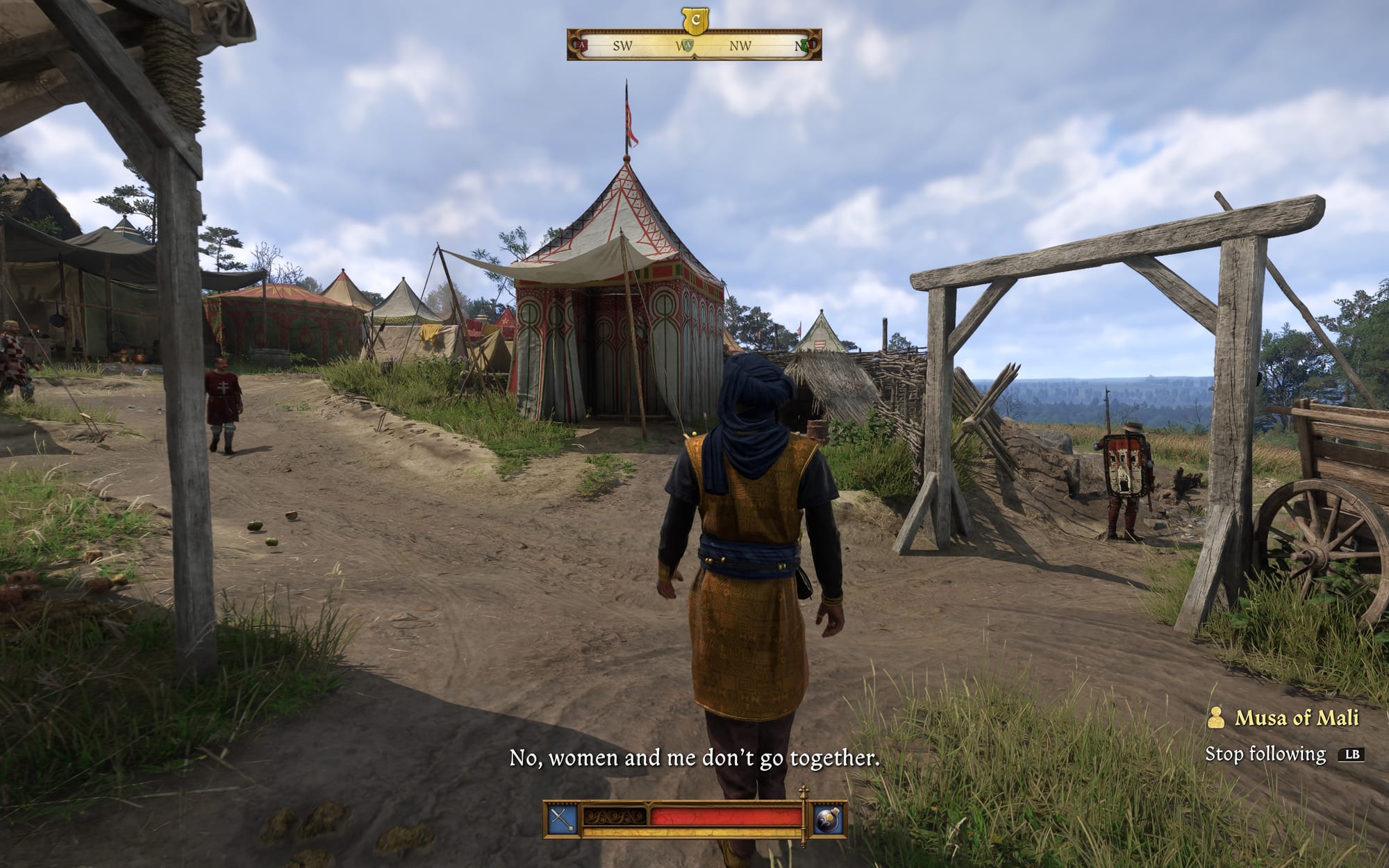 Exploring the camp with Musa of Mali in KCD2