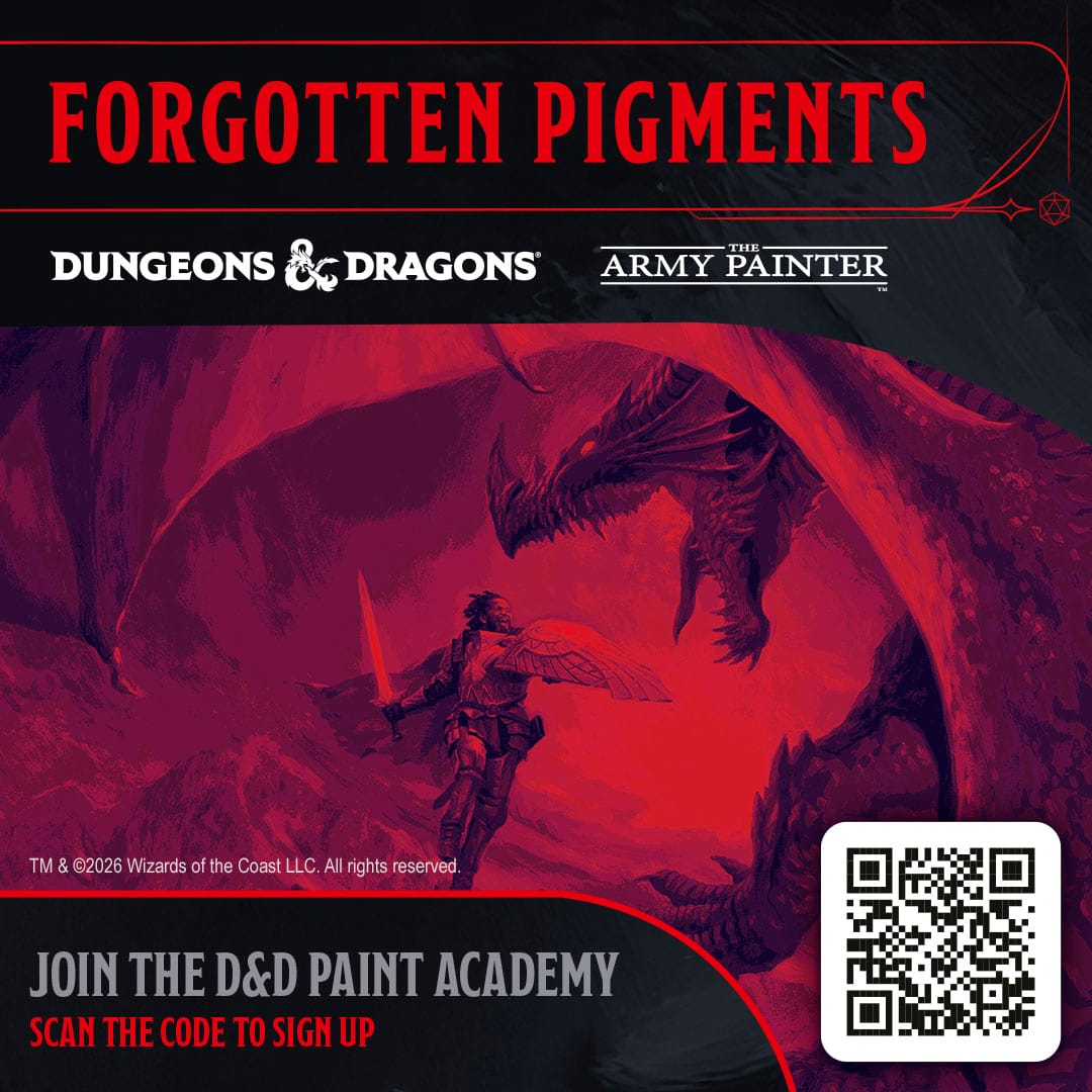 an image for The Army Painter Dungeons and Dragons Forgotten Pigments with a QR code on the image 