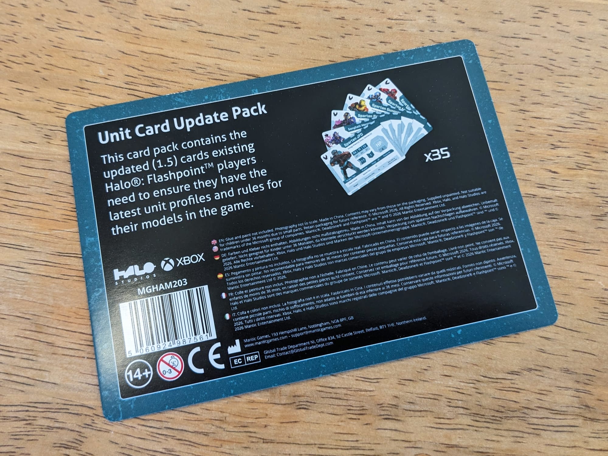 Halo Flashpoint Unit Card Update Pack