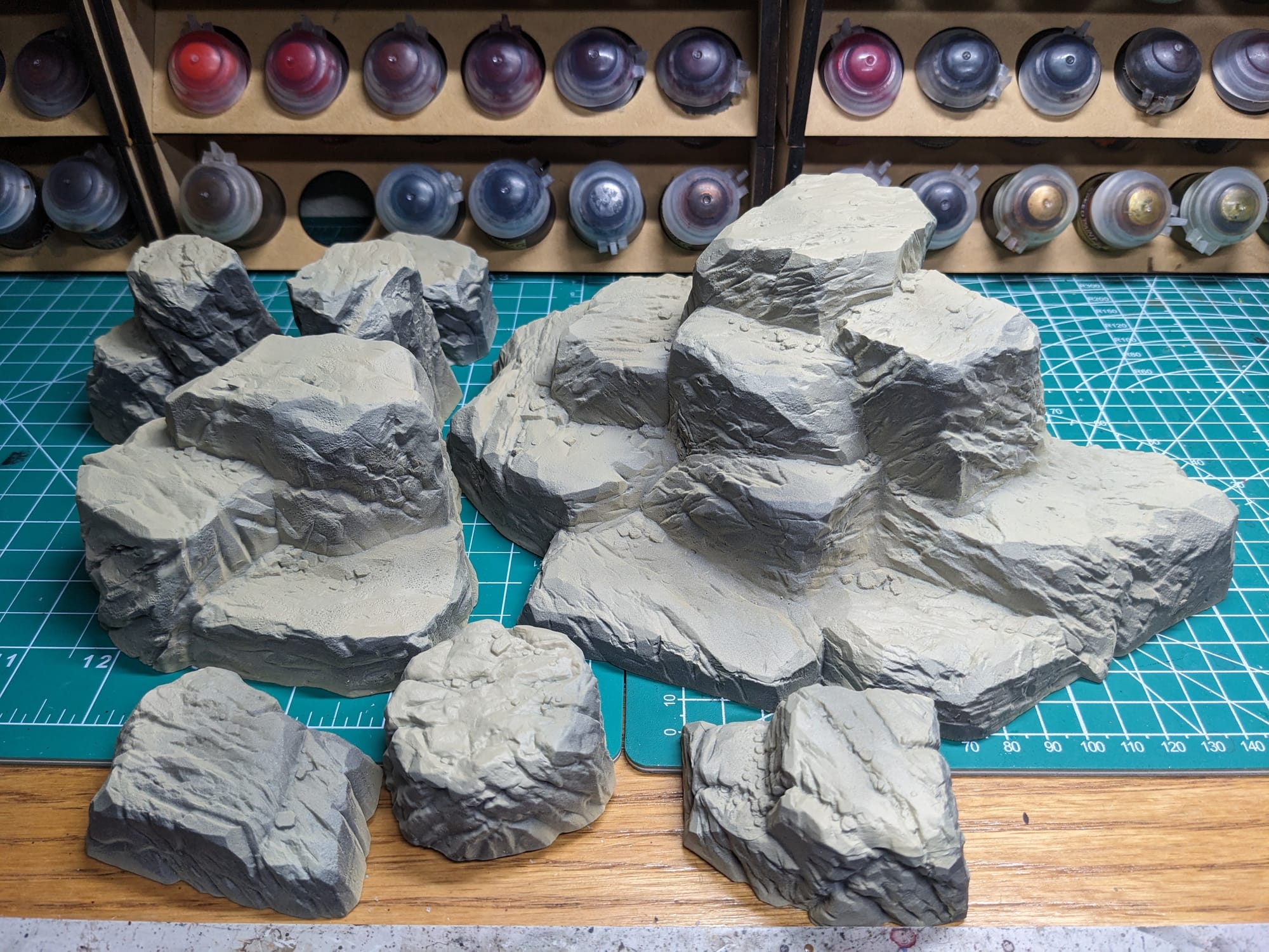 Monster Scenery Rocks Painted and Primed