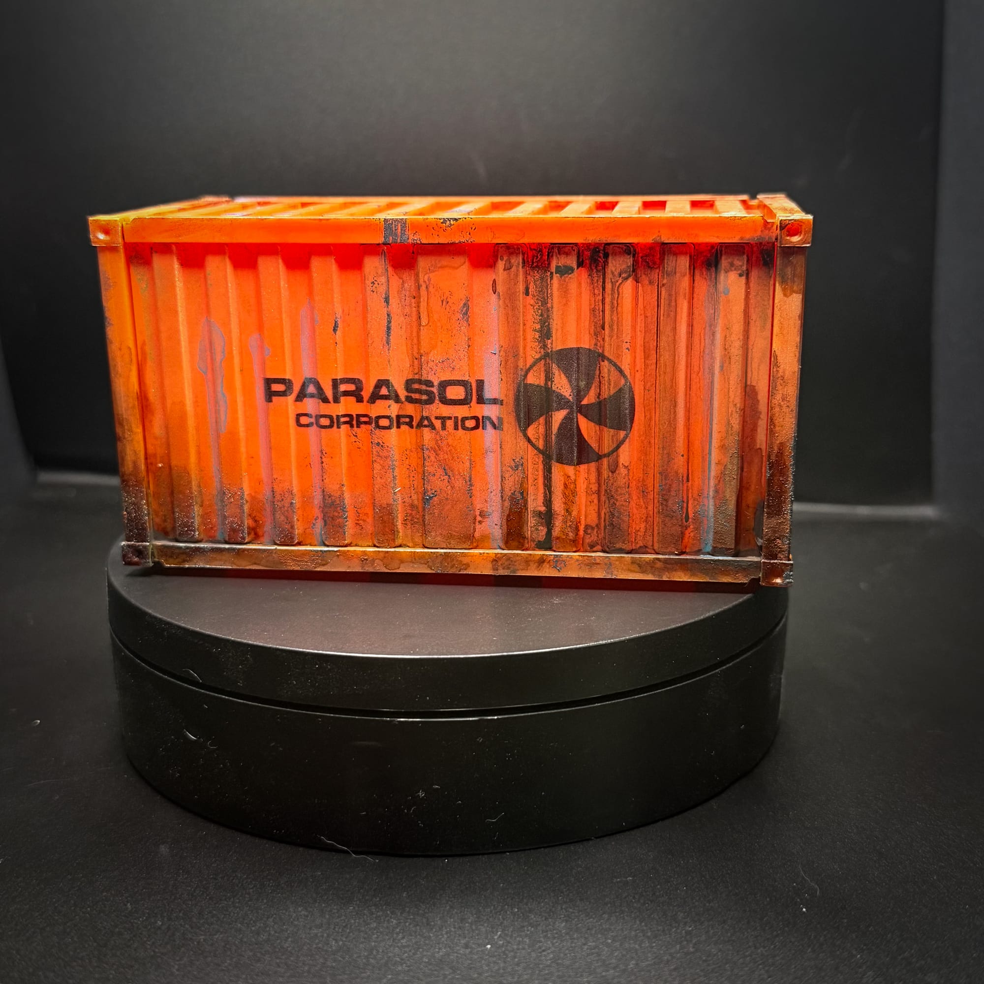 Monster Scenery 20 Foot Cargo Container Orange Painted Parasol
