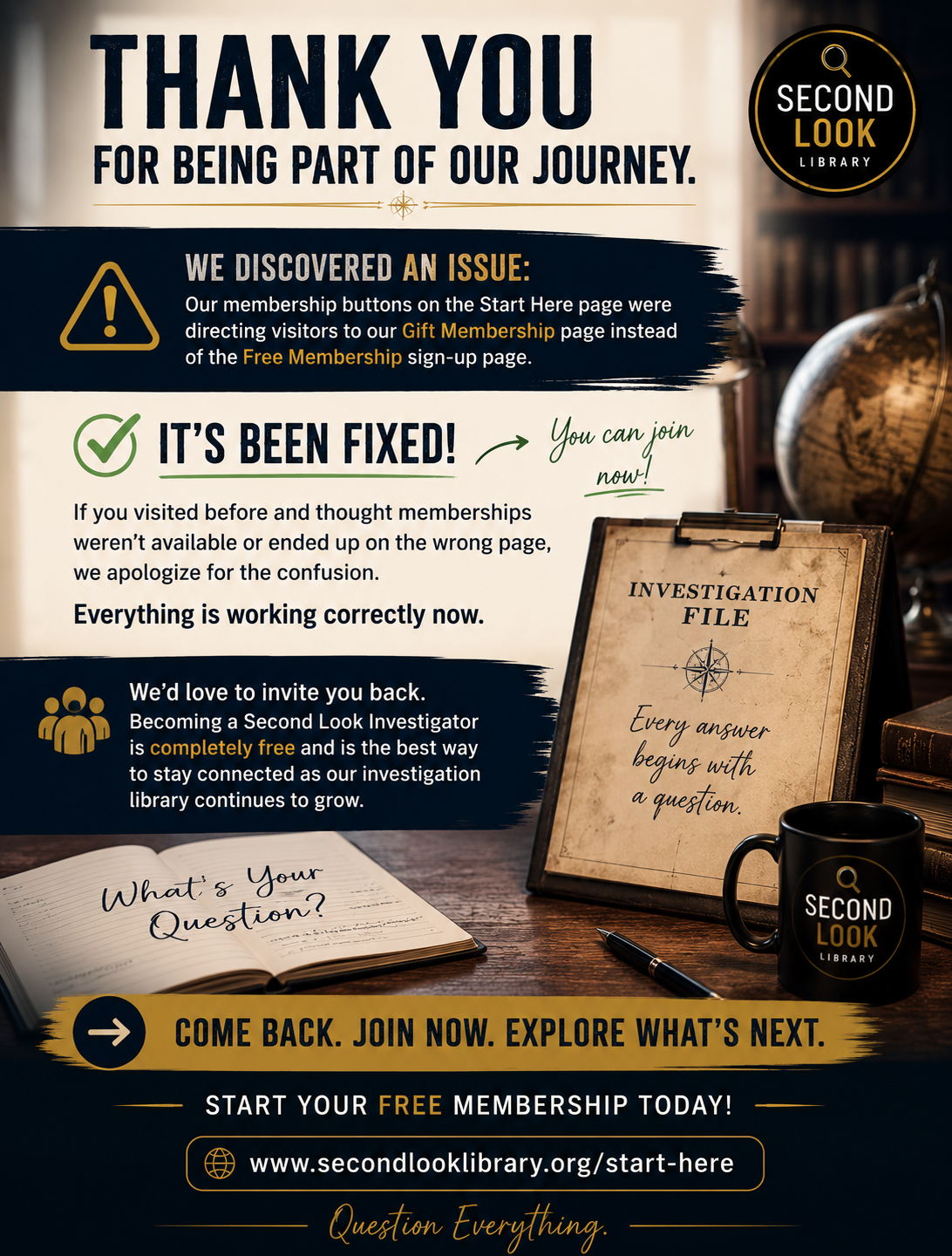 Membership Update: Joining Second Look Is Now Even Easier
