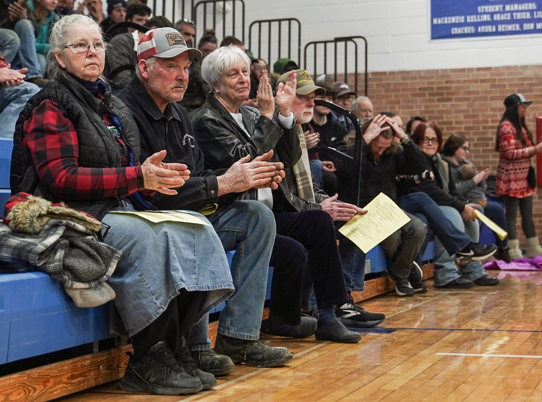 Residents gather for a town hall meeting on Thursday, Jan.