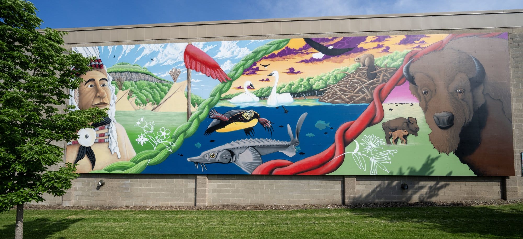 The Honoring Dakota Mural is shown on Thursday, May 28, 2026, in Red Wing, Minnesota.