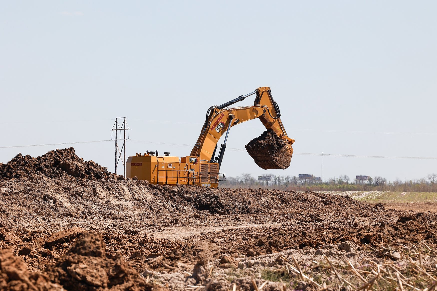 An excavator works at the Google data center site on Thursday, April 9, 2026, at the southeast quadrant of the I-70 and