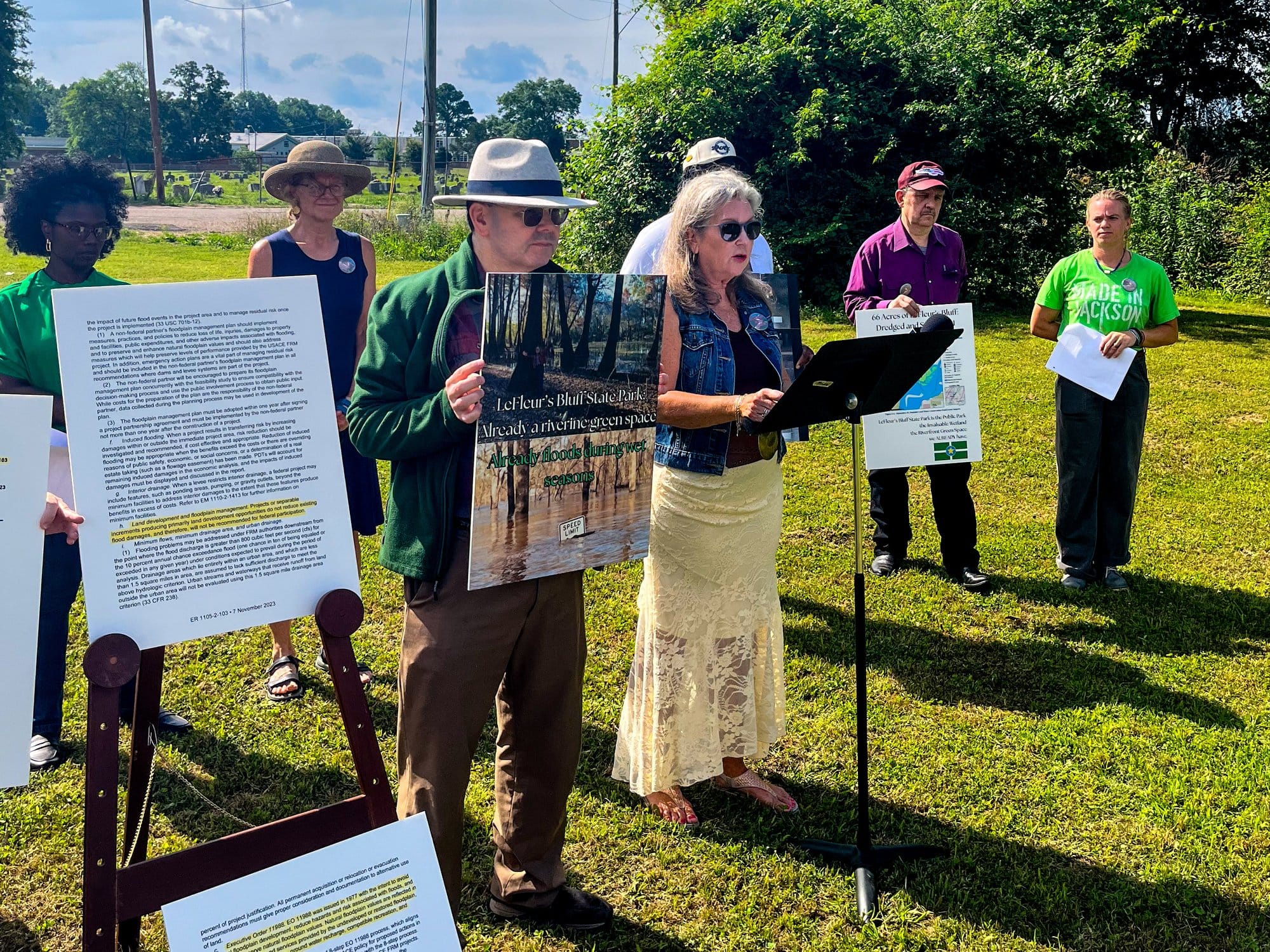 Former Monticello, Mississippi, mayor Martha Watts delivers remarks at the Pearl River Action Network’s press conference in