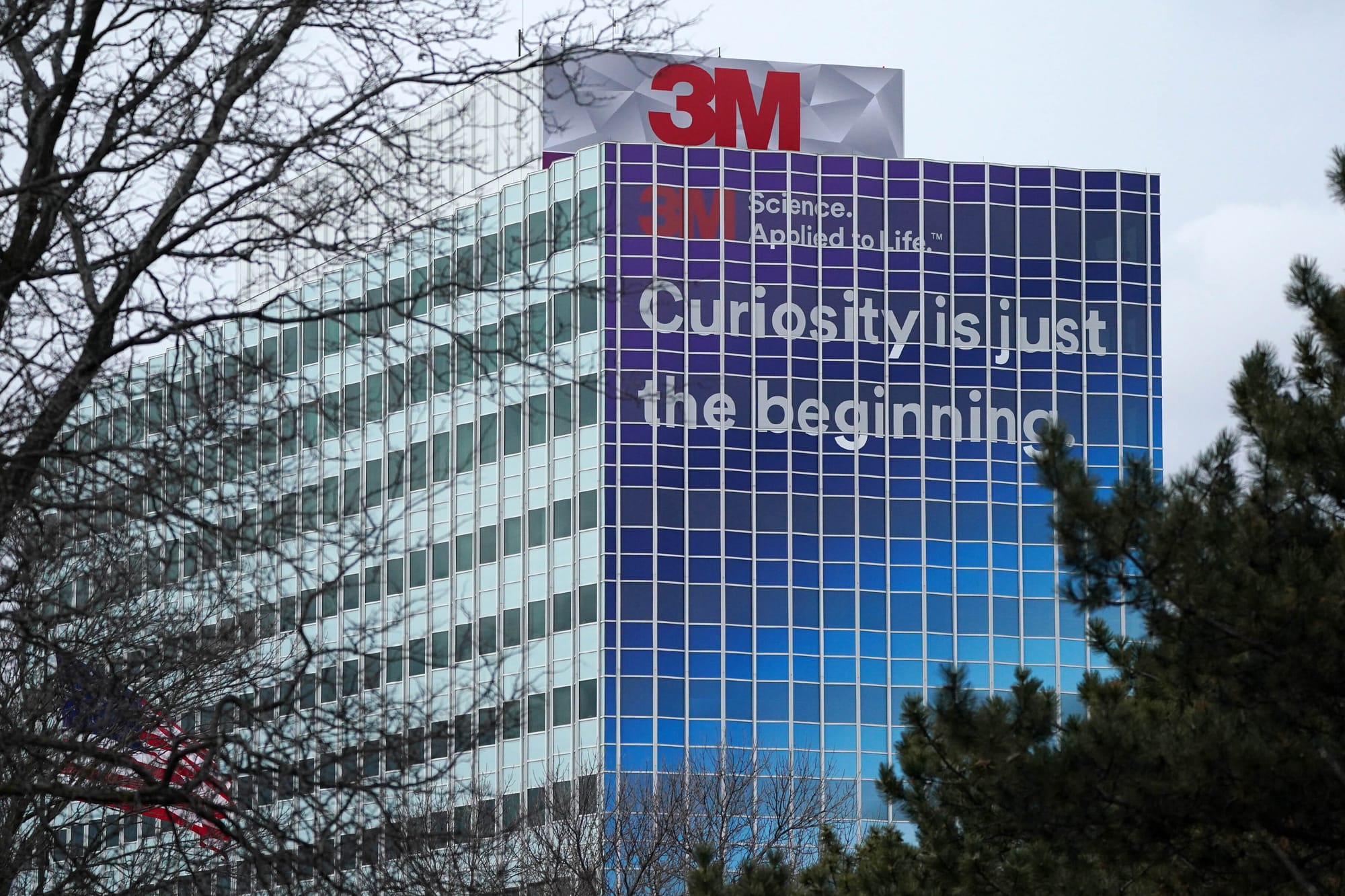 The chemical company 3M's headquarters is seen in Maplewood, Minnesota.