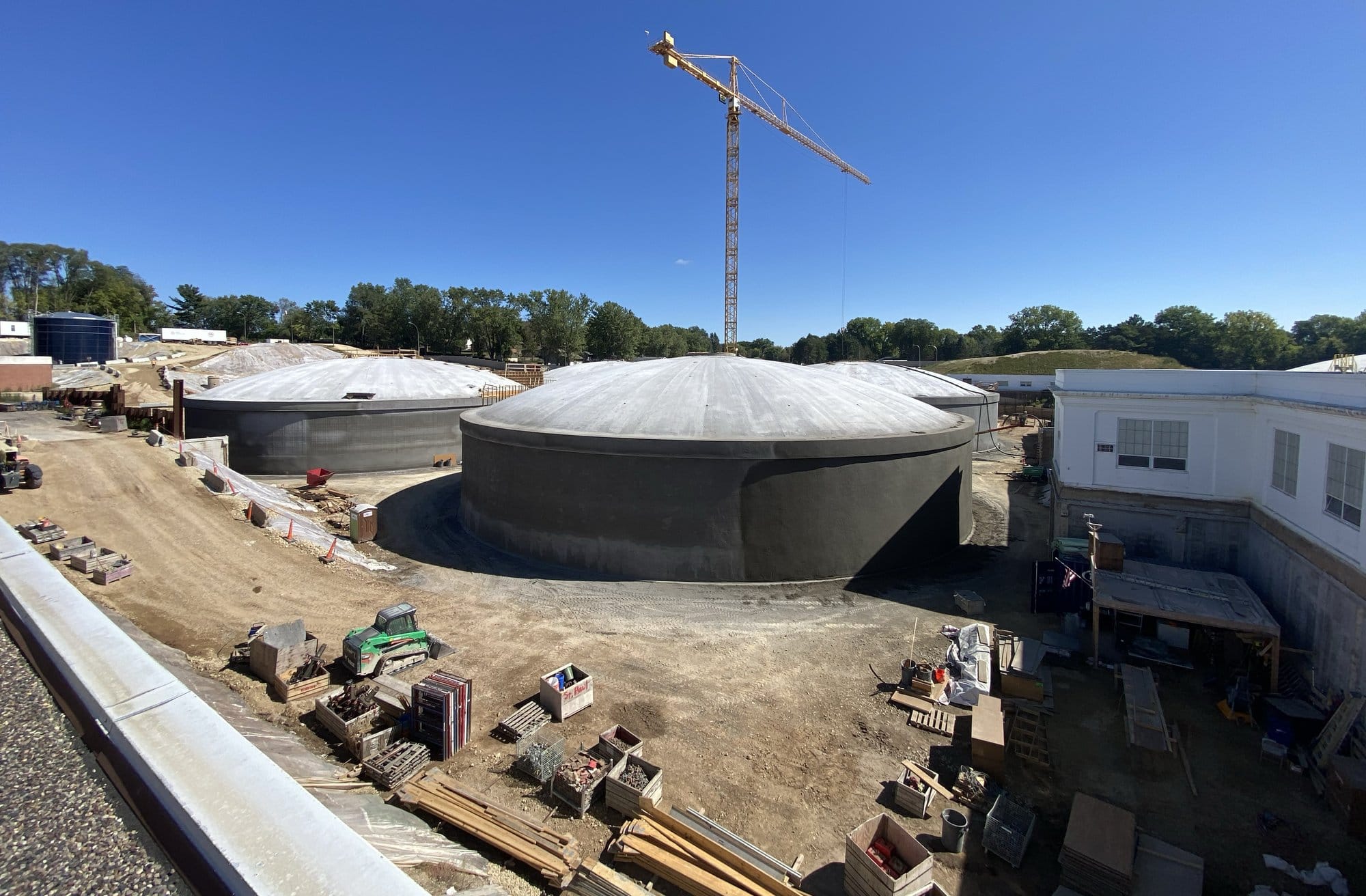 New clarifiers are seen under construction at the St. Paul Regional Water Services’ McCarrons water treatment plant in Maplewood, Minn.