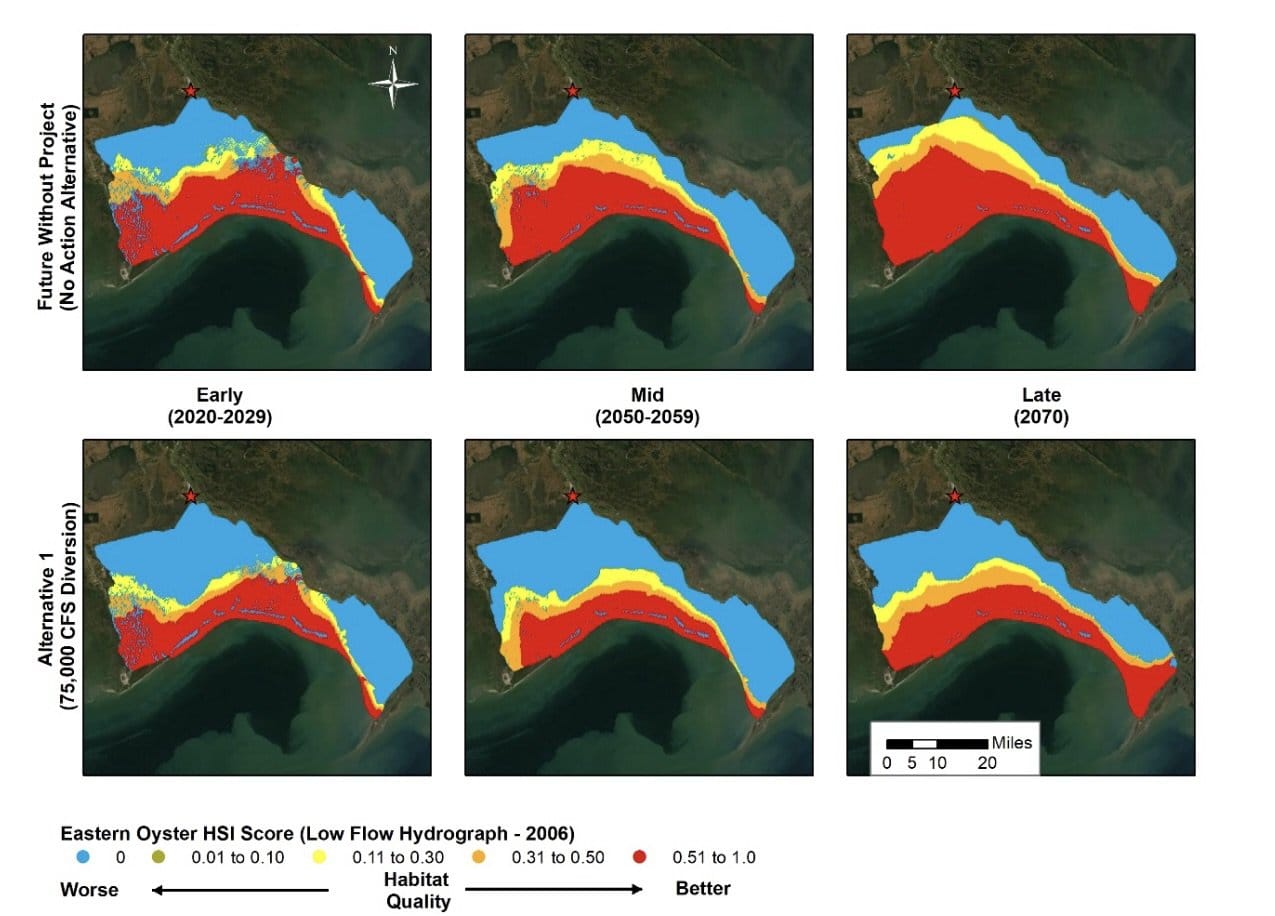 A map from the USACE final environmental impact statement for the Mid-Barataria Sediment Diversion Project showing where