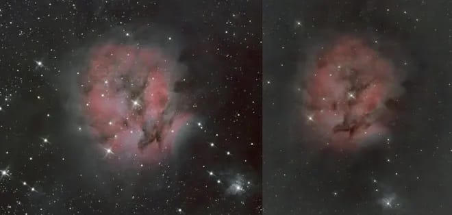 Satellite images of the night sky