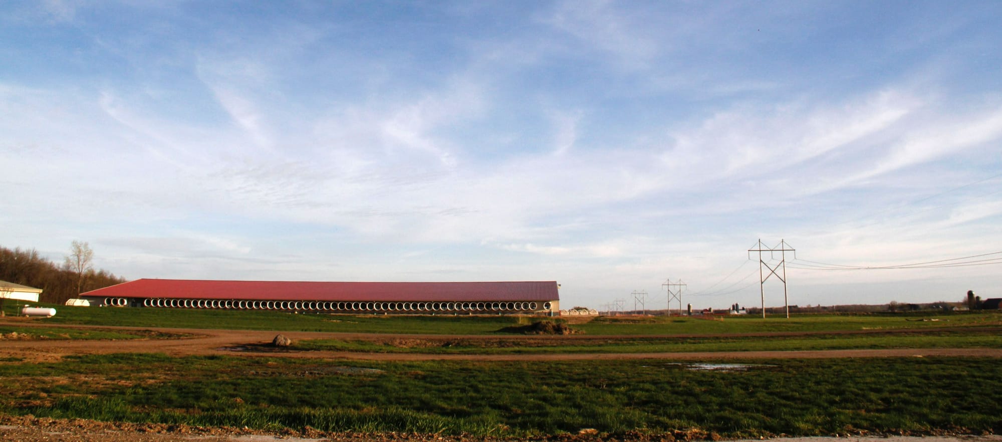 A large industrial farm facility