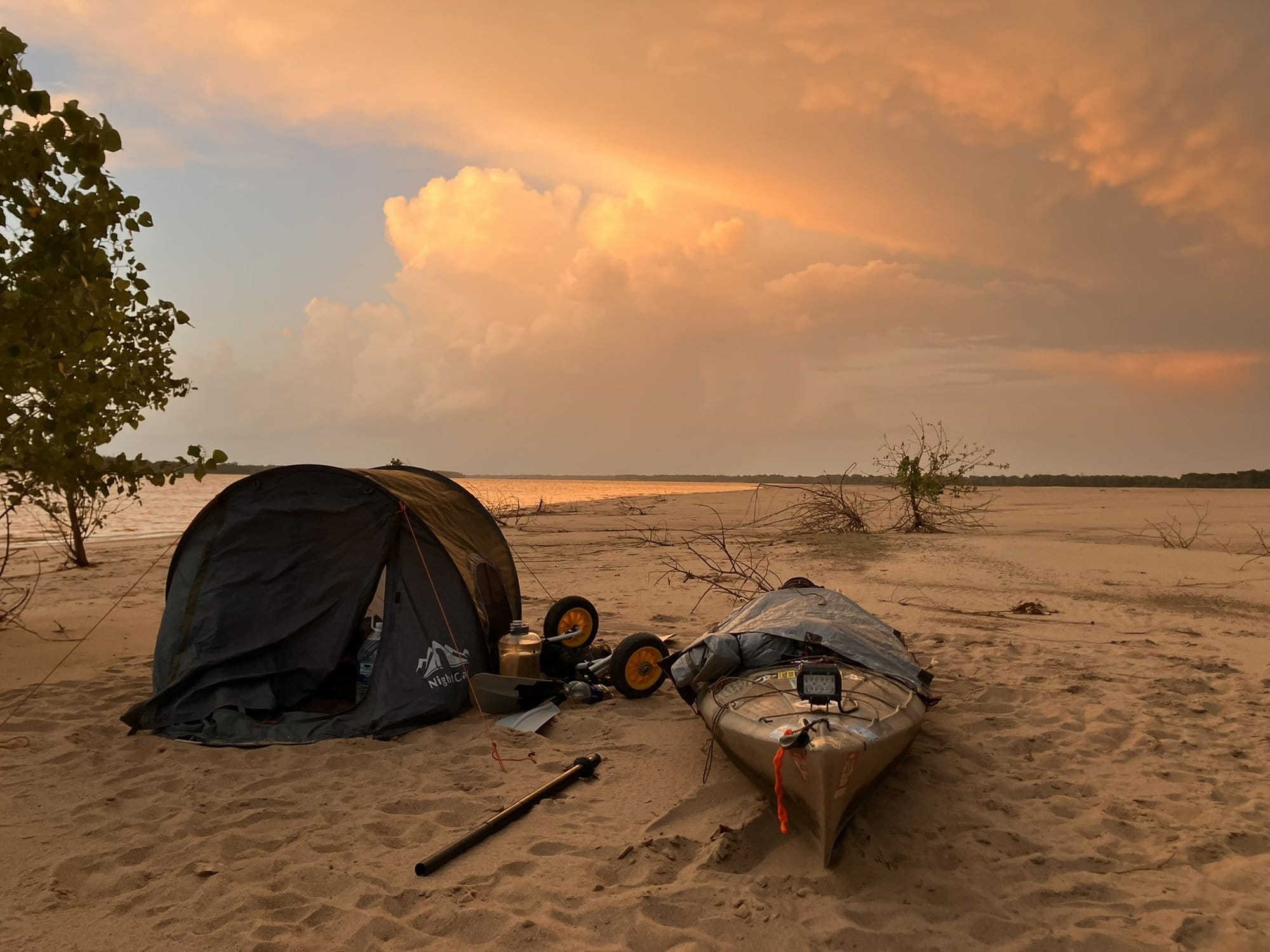 After paddling 12 to 14 hours a day, Shawn Hamerlinck spent his nights in his tent, watching sunsets.