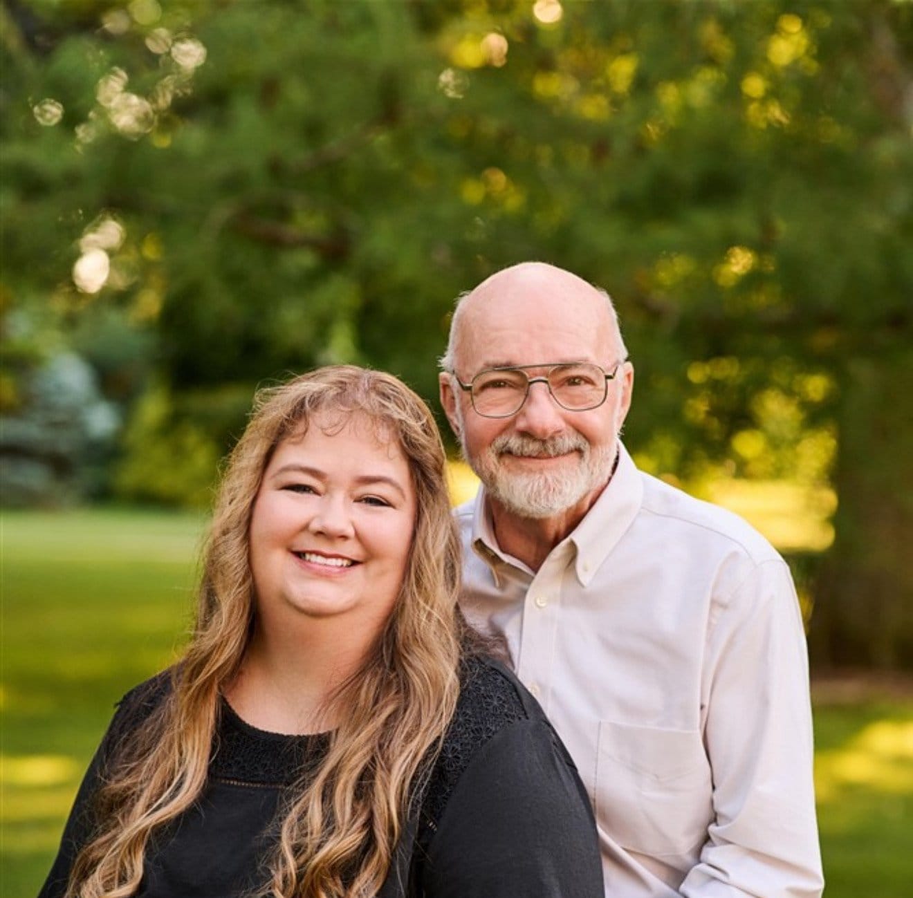 Professional photo of Ray and Margarette Bickel together