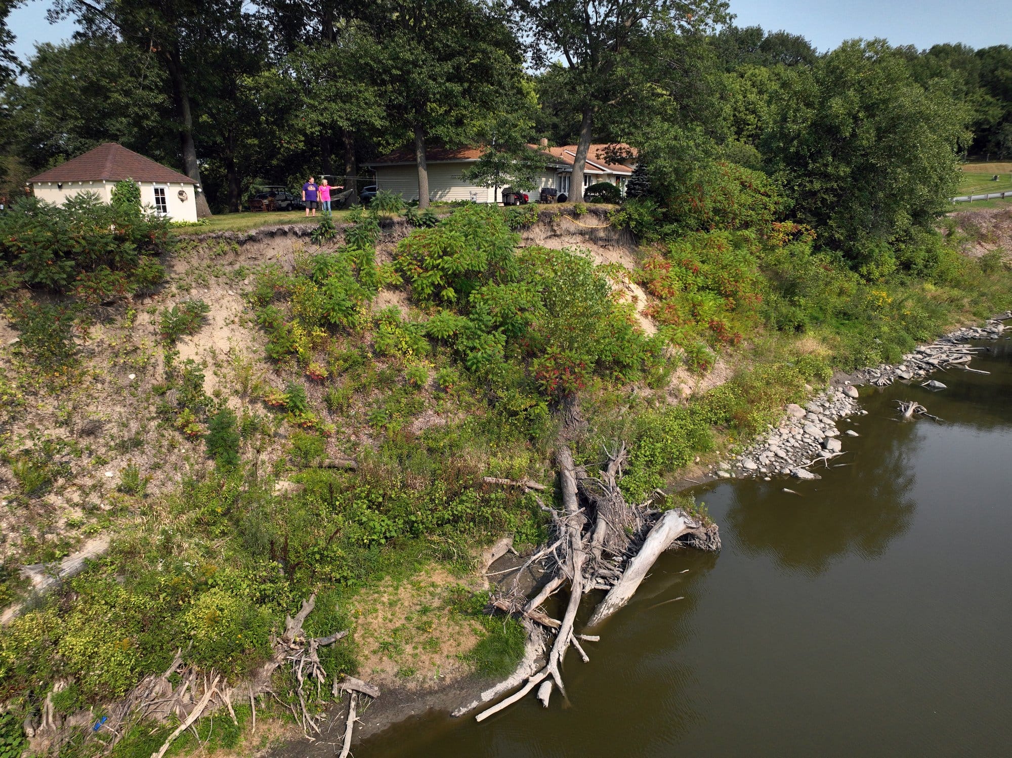 Don and Becky Waskosky came close to losing their home to erosion along the Le Sueur River in Mankato, Minn.
