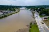 The River Des Peres flows out of its banks in south St.