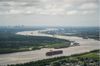 The Mississippi River and New Orleans skyline 