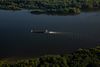 Barge tows make their way down the Mississippi River