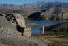 Low water levels at a river in the West 