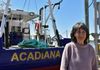 Marine biologist Nancy Rabalais stands at the stern of the research vessel Acadiana in Cocodrie, Louisiana, on March 15, 2023.