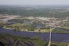 An aerial view of the Mississippi River.