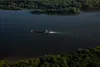A barge plies the Mississippi River.