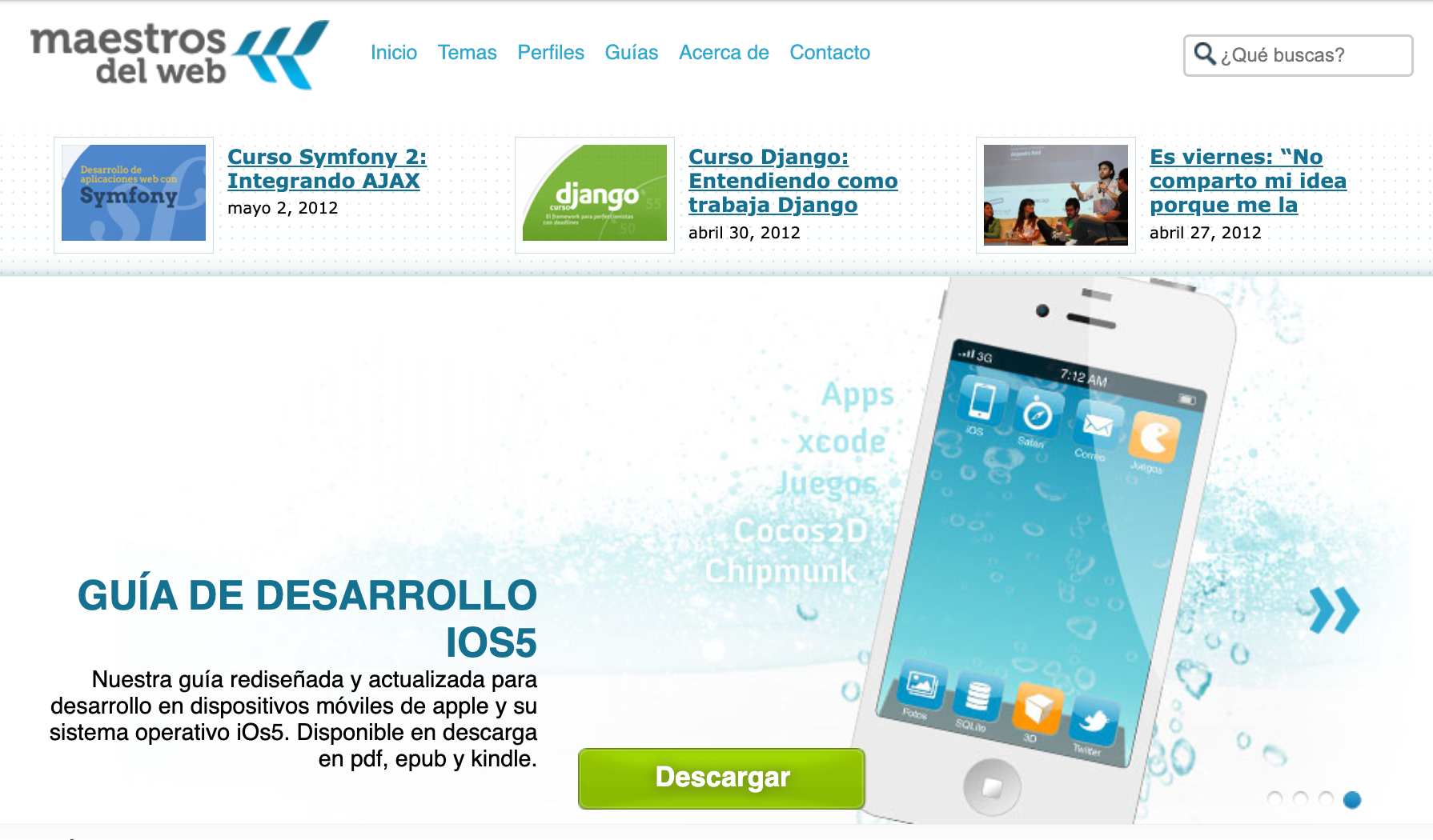 Maestros del Web Home, Web developer community founded by Christian Van Der Henst in 1997.