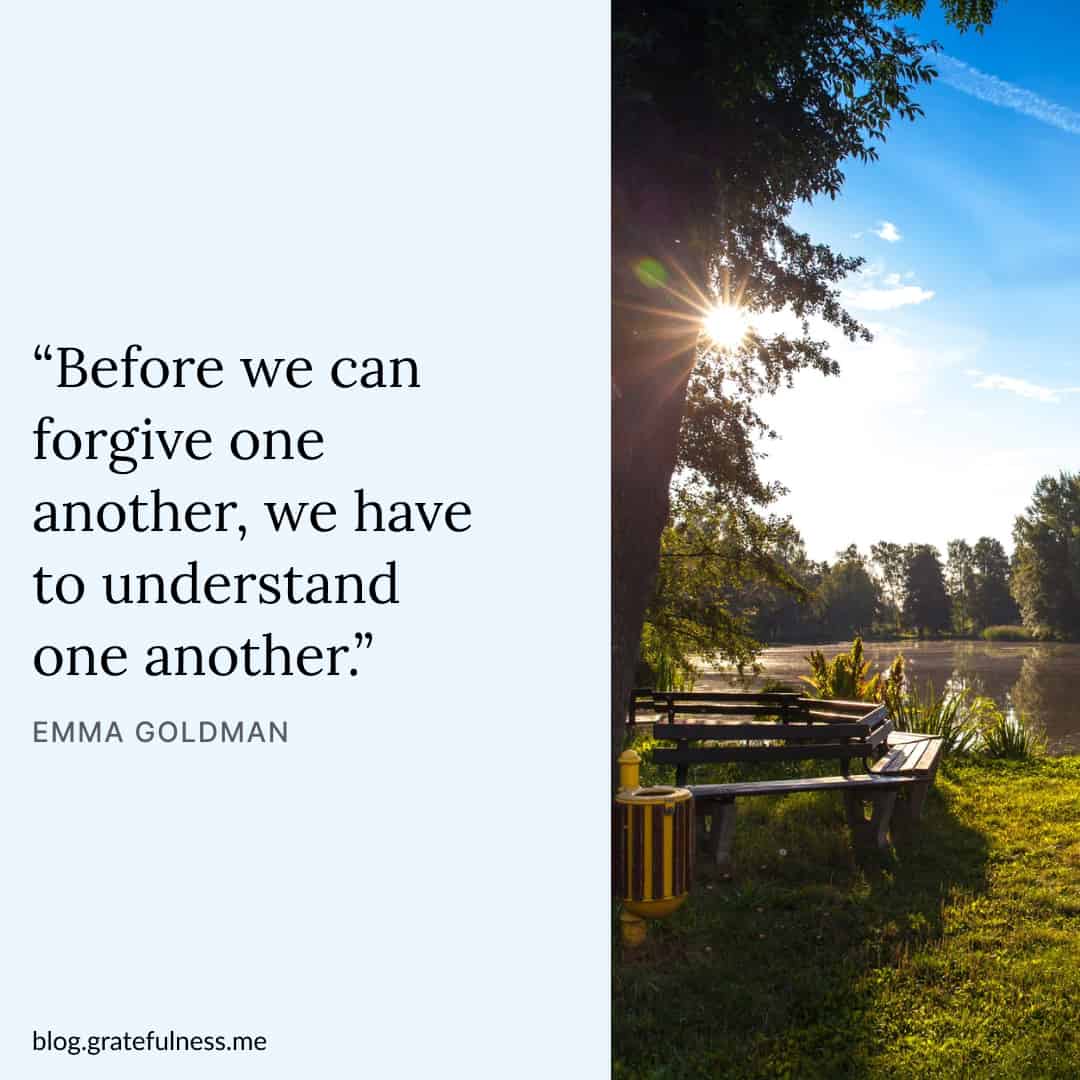 Image with forgiveness quote by Emma Goldman
