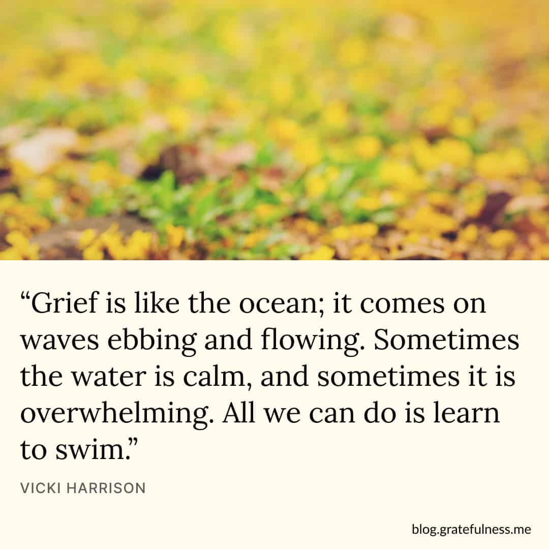 Image with grief quote by Vicki Harrison