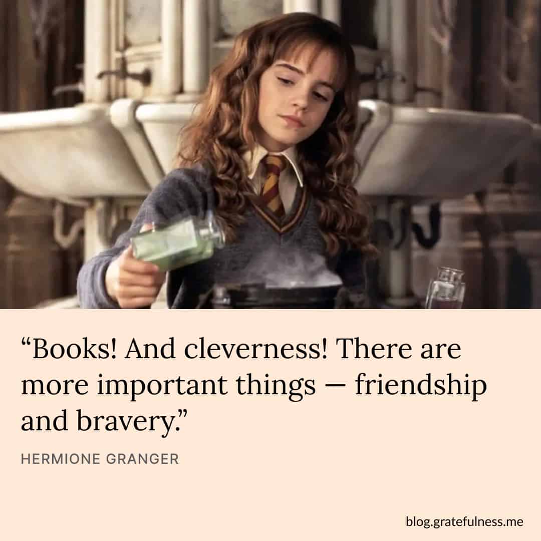 Image with Harry Potter quote by Hermione Granger