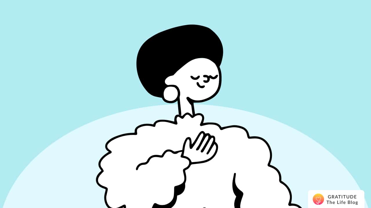 Image with illustration of a person practicing forgiveness affirmations