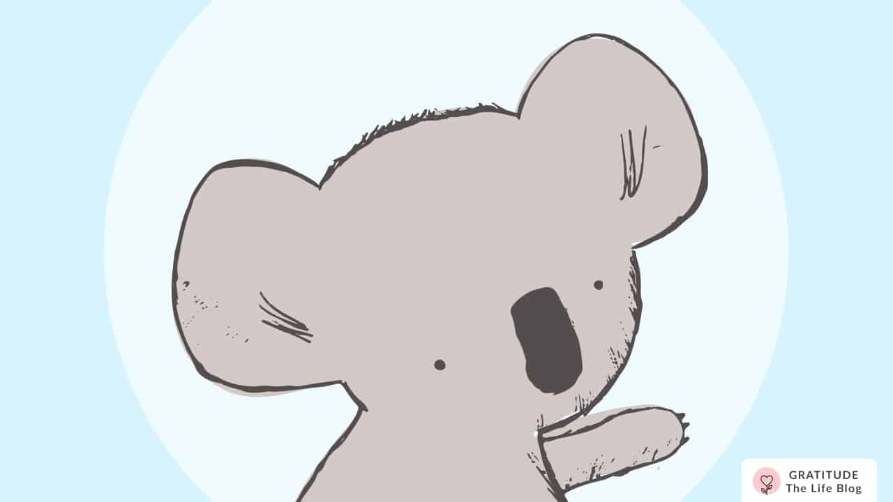 Image with illustration of a little koala