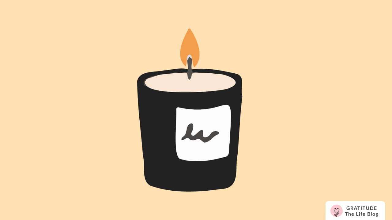 Image with illustration of a candle