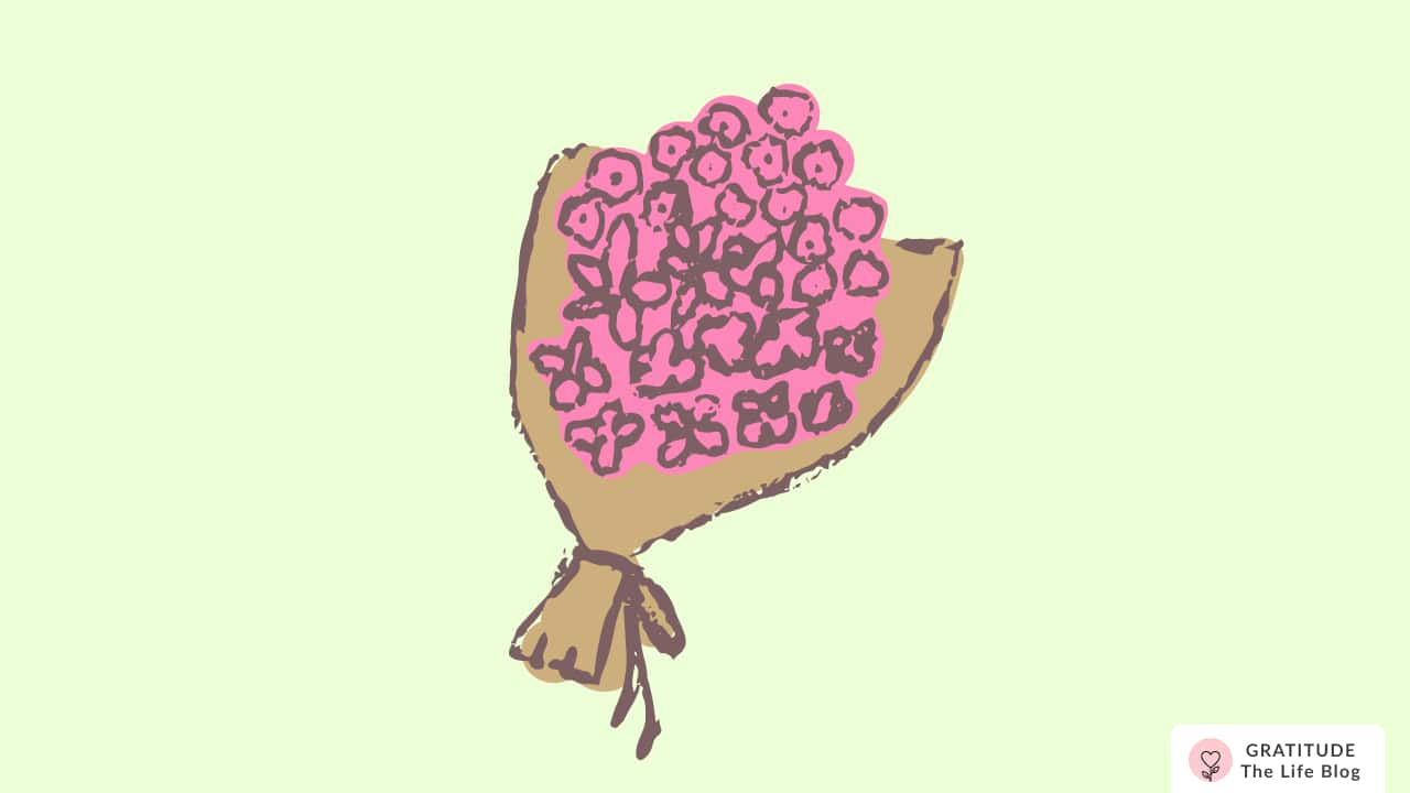 Image with illustration of a bouquet