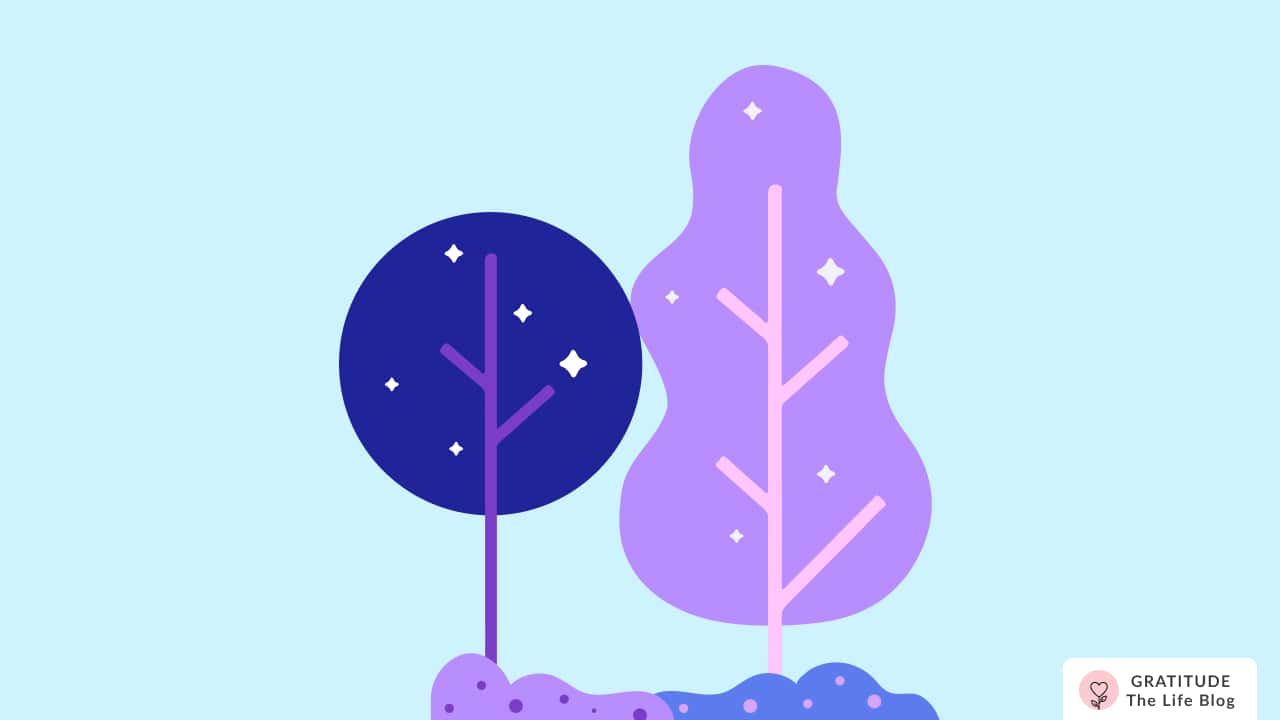 Image with illustration of two trees