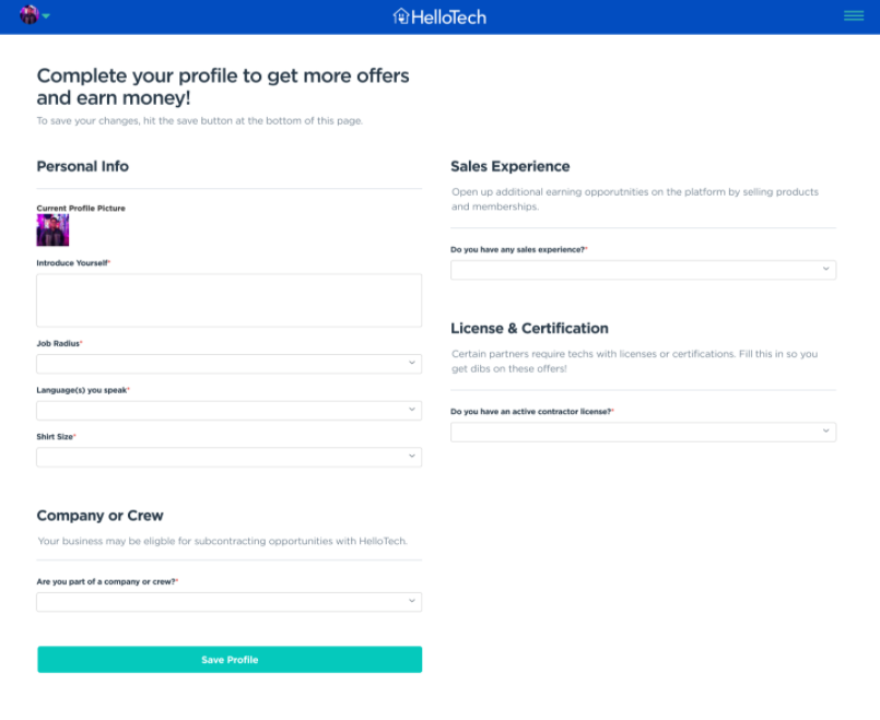 Update your profile to access additional opportunities!