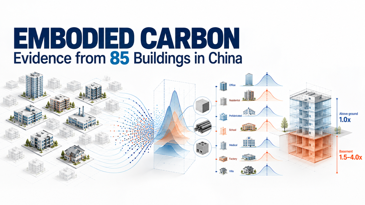 [Article] Establishing industry-based benchmarks for embodied carbon in 85 buildings in China